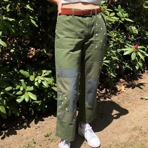 J. Crew Olive Green Embroidered Chino Pants